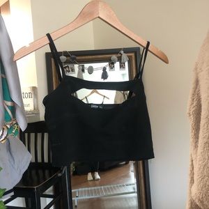 Black cut out tank top